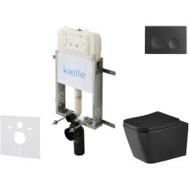 Kielle Genesis New - Set Vorwandinstallation, Wc Arkas I, Vortex Rimless+, Softclose-sitz Und Betätigungsplatte Gemini New I, Mattschwarz 30528sz94