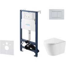 Kielle Genesis New - Set Vorwandinstallation, Wc Nefia, Vortex Rimless+, Softclose-sitz Und Betätigungsplatte Gemini New Iii, Hochglanzchrom 30528ss53