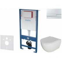 Genesis - Set con modulo di installazione, vaso wc Oudee con copriwater softclose e placca di comando Gemini i, cromo 30505SS20 - Kielle