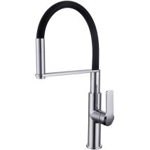 Kielle Magnus - Grifo De Fregadero Con Brazo Flexible, Cromo/negro 10516110