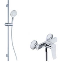 Kielle - Nefia - Duschset mit Armatur, Stange, Schlauch und Handbrause, Chrom 20627SN110