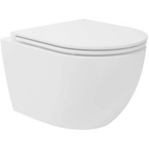 Oudee - wc sospeso con copriwater SoftClose, Rimless, bianco 30102002 - Kielle