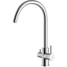 Wimeo - Miscelatore per lavello, con funzione di filtraggio, acciaio inox spazzolato 10525F05 - Kielle