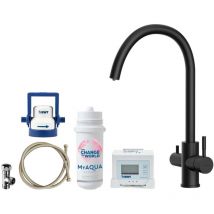 Kielle - Wimeo - Mitigeur d'évier avec filtration, noir mat 10525SFI14