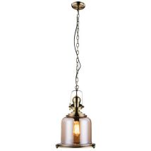 Larissa Lighting - Kilkis Dome Plafonnier 1 Lumière Verre-Métal Bronze