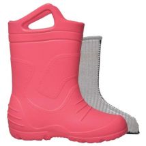 Kinder Gummistiefel gefüttert Regenstiefel mit Einstiegshilfe Pink 22/23