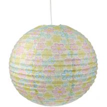Kinder Papierlampe blumen Motiv Lampenschirm Ø40cm mit Aufhängung & led Licht