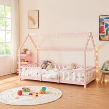 Kinderbett Sisimiut 90x200 Cm Rosa / Weiß [en.casa]