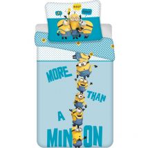 Minions - Kinderbettwäsche 140x200 Mimoni 2 "Blau" aus Mikrofaser mit einem Kissenbezug 70x90