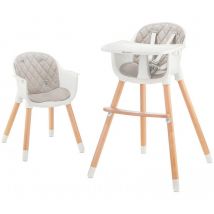 Kinderkraft SIENNA Chaise Haute Bébé, Fauteuil Enfant, Puericulture Bébé, Avec Plateau, Solide, Repas , Pliée, Repose-pieds, Naissance, 20kg, Gris