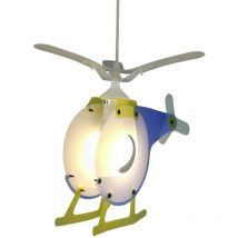 Verspielte Kinderzimmerpendelleuchte, inkl. Leuchtmittel, Design hubschrauber