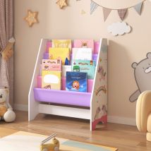 [en.casa] - Kinderregal Fisterra Einhorn-motiv Weiß / Rosa / Lila