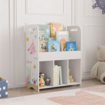 [en.casa] - Kinderregal Røyrvik 75x62x29 cm mit Ozean Motiv