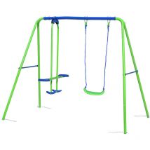 Gartenschaukel für Kinder + 3 Jahren aus Metall Outdoor Toys 220x140x182 cm Belastung bis zu 45 kg