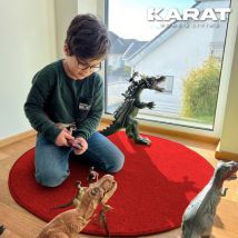 Floordirekt - Kinderspielteppich Crocodile Rund Rot 195 cm Durchmesser