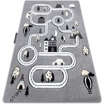 Rugsx - Kinderteppich Petit Town Stadt Straßen Grau Grey 200x290 Cm