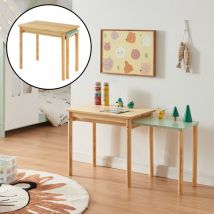 [en.casa] - Kindertisch Skellefteå 60x38x52 cm Natur/Mintgrün