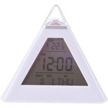 Aougo - Kinderwecker – Pyramidenförmige digitale LED-Uhr, 7 Farbwechsel, klares Display mit Hintergrundbeleuchtung und Schlummerfunktion