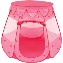 Mädchen Spielzelt 120x120x90cm Kinder-Zelt Bällebad Pop-Up Zelt Rosa