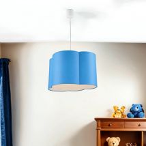 Kinderzimmerleuchte Decke Blau Wolke Kinder E27 Stoff Deckenlampe Pendelleuchte Wolkenlampe