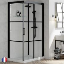 Kinedo - Cabine de douche Brooklyn 90 x 90 Carré porte coulissante Noir