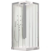Kinedo - Cabine douche carré Horizon 90x90 hydromassante acier