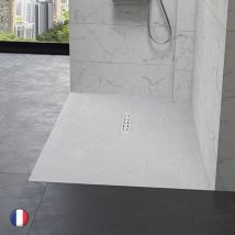 Kinedo - Receveur antidérapant 140 x 90 Kinestone biolith rectangle blanc