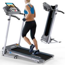 Kinetic Sports - Elektrisches Laufband KST2700FX, Klappbares Laufband für Zuhause bis 10 km/h - Kraftvoller 1PS Motor, Tablet-Halterung, 12+1