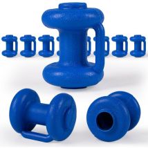Trampolin Endkappen-Set 8 Stück - Universal Pfostenkappen Abschlusskappen Abdeckung für Netzstangen, ø 25 mm, Blau - Kinetic Sports