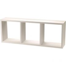 3-Regal cube rack (30x80x15 cm) mdf weiss karton mit 3 stücken - King Home