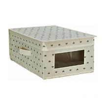 King Home King Box In Tnt Panna 24x36x19h Cm Mit Seitengriffen Und Transparentem Fenster
