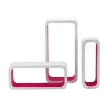 Bakaji - King Home set 3 STÜCK(cm 10x10x30 + cm 15x10x35 + cm 20x10x40) rechteckiges gesteintes MDF-Spülbecken weiss/fuchsia 2 stück karton