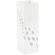 King Home white drops square umbrella stand aus lackiertem Metall 15.5x15.5x49h cm