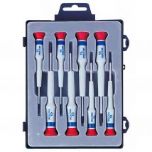 King Tony - Jeu de 8 tournevis de précision à fente et Phillips - l. 40 mm