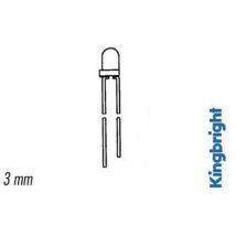 Lampada LED lampeggiante 3mm verde diffusa – 10 pezzi – Angolo del fascio 60° – Intensità luminosa 5-32 mcd