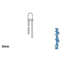 Led orange rond 3 mm 30 mcd 40 ° 25 mA 2.05 v C664212 - Kingbright