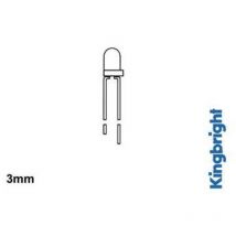Led vert rond 3 mm 32 mcd 60 ° 25 mA 2.2 v C664312 - Kingbright