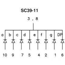 Afficheur 7 segments 10MM cathode commune - vert velleman SC39-11GWA