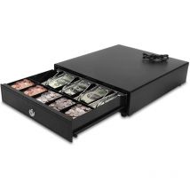 Kingsaid Cash Drawer Heavy Duty Electronic Cash Drawer Box with Keys Cash Drawer Register with 4 Bills and 5 Removable Coins Tray for Point Sale