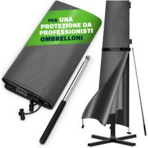 Copertura per ombrelloni con ø fino a 350 cm con asta telescopica telo impermeabile antistrappo resistente - Kingsleeve