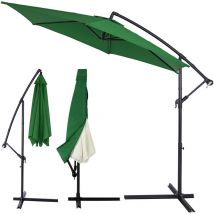 Kingsleeve - Ampelschirm UV-Schutz 50+ Alu Ø300-330cm inkl. Abdeckung Ständer neigbar schwenkbar Balkon Garten Sonnenschirm grün, 300 cm