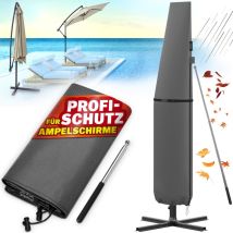 Kingsleeve - Sonnenschirm Schutzhülle mit Stab bis ø 350 cm Winterfest Groß Ampelschirm Gartenschirm Abdeckung Abdeckhaube Hülle Plane Schirmhülle