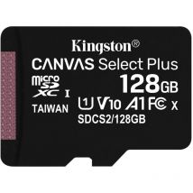 Kingston - Carte microSDXC 128GB 100R A1 C10 sans adaptateur (SDCS2/128GBSP)