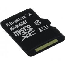 Kingston - Canvas Select - 64 Go - MicroSD - Classe 10 - uhs-i - 80 Mo/s - 10 Mo/s (SDCS/64GBSP)