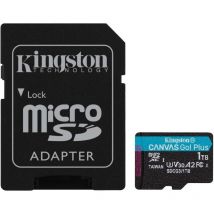 Kingston - Canvas Go Plus microSD geheugenkaart Class 10, uhs-i 1TB microSDXC 170R A2 U3 V30 kaart + adp (SDCG3/1TB)