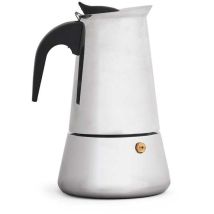 Caffettiera Italiana Kinvara Nero Argentato Acciaio Plastica 4 Tazze