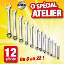 Lgvshopping - ensemble de 12 clés doubles écrou et douille en acier haute qualité de 6 à 22MM