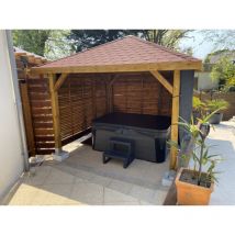 Kiosque de jardin 12,04 m², Toiture Shingle vert, Ancrage a enfoncer