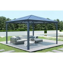 Cazeboo - Kiosque de jardin aluminium grace 3,5x3,5m Gris anthracite