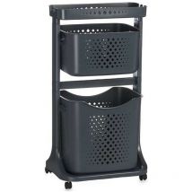 Carrito para la ropa antracita polipropileno (33 x 81 x 44 cm)